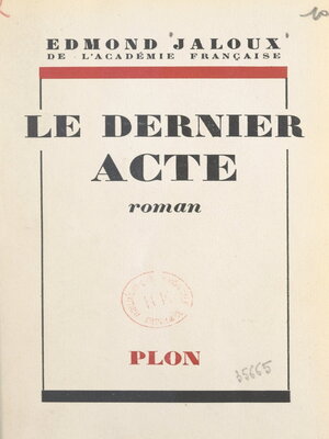 cover image of Le dernier acte